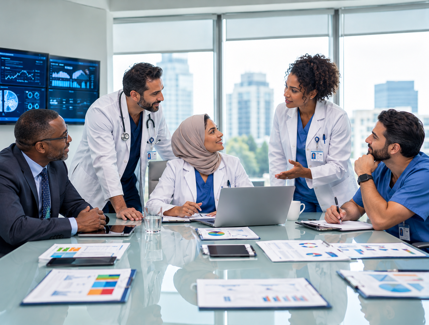 Healthcare leaders collaborating on economic opportunities